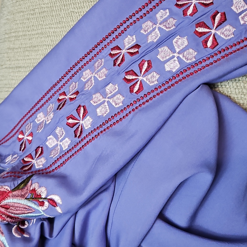 Misslook Women's Embroidered Blouse Top Size L Peasant Boho - Picture 6 of 14